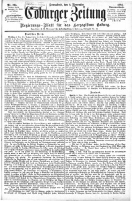 Coburger Zeitung Samstag 8. November 1884