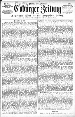 Coburger Zeitung Dienstag 2. Dezember 1884