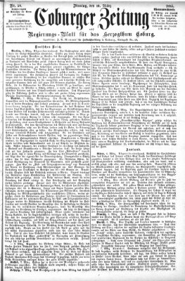 Coburger Zeitung Dienstag 10. März 1885