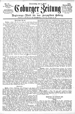 Coburger Zeitung Donnerstag 9. April 1885