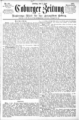 Coburger Zeitung Freitag 5. Juni 1885