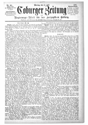 Coburger Zeitung Montag 13. Juli 1885