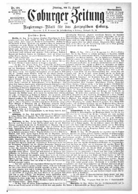 Coburger Zeitung Dienstag 25. August 1885