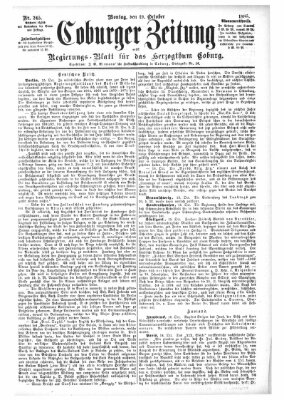 Coburger Zeitung Montag 19. Oktober 1885