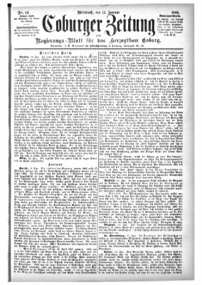 Coburger Zeitung Mittwoch 13. Januar 1886