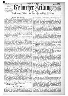 Coburger Zeitung Freitag 16. April 1886