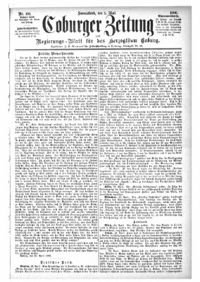 Coburger Zeitung Samstag 1. Mai 1886