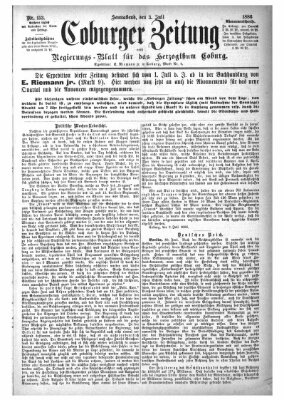 Coburger Zeitung Samstag 3. Juli 1886
