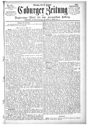 Coburger Zeitung Dienstag 19. Oktober 1886
