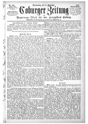 Coburger Zeitung Donnerstag 11. November 1886