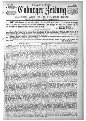 Coburger Zeitung Dienstag 21. Dezember 1886
