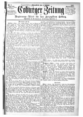 Coburger Zeitung Samstag 8. Januar 1887