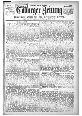 Coburger Zeitung Montag 14. Februar 1887