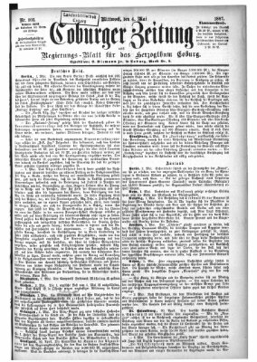 Coburger Zeitung Mittwoch 4. Mai 1887