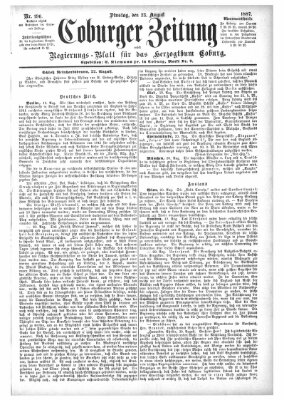 Coburger Zeitung Dienstag 23. August 1887