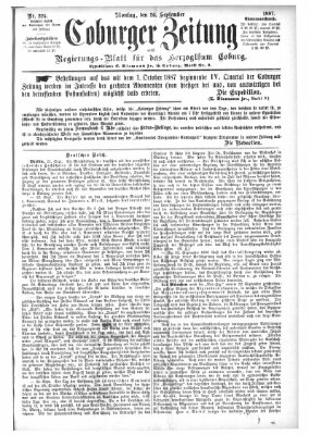 Coburger Zeitung Montag 26. September 1887