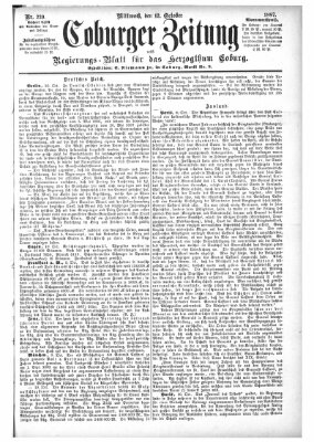 Coburger Zeitung Mittwoch 12. Oktober 1887