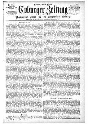 Coburger Zeitung Mittwoch 19. Oktober 1887