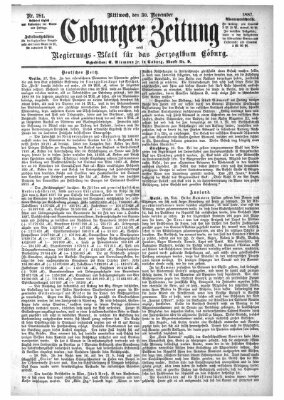 Coburger Zeitung Mittwoch 30. November 1887