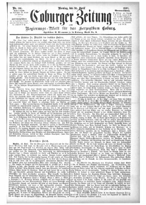 Coburger Zeitung Montag 30. April 1888