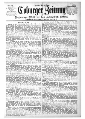 Coburger Zeitung Freitag 15. Juni 1888