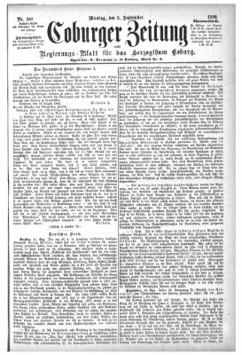 Coburger Zeitung Montag 3. September 1888