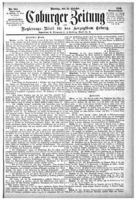 Coburger Zeitung Montag 22. Oktober 1888