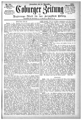 Coburger Zeitung Samstag 10. November 1888