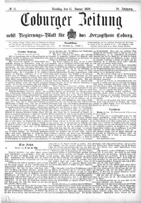 Coburger Zeitung Dienstag 15. Januar 1889