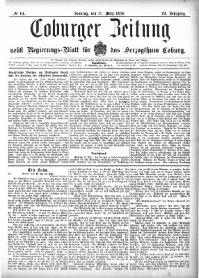 Coburger Zeitung Sonntag 17. März 1889