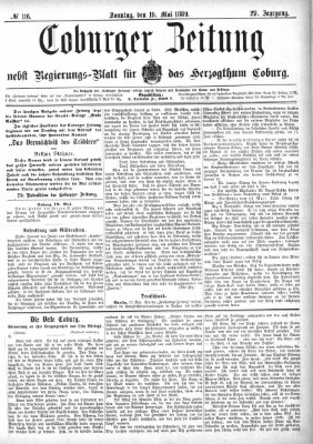 Coburger Zeitung Sonntag 19. Mai 1889