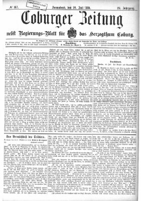 Coburger Zeitung Samstag 20. Juli 1889