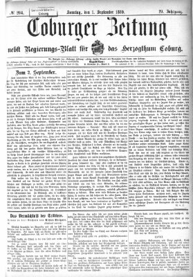 Coburger Zeitung Sonntag 1. September 1889