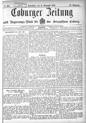 Coburger Zeitung Samstag 16. November 1889