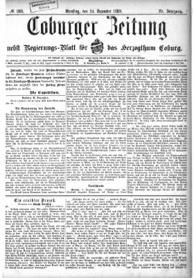 Coburger Zeitung Dienstag 10. Dezember 1889