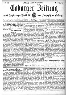 Coburger Zeitung Mittwoch 18. Dezember 1889