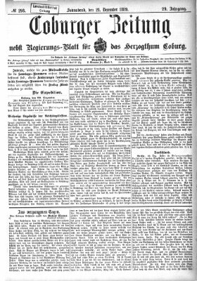 Coburger Zeitung Samstag 21. Dezember 1889