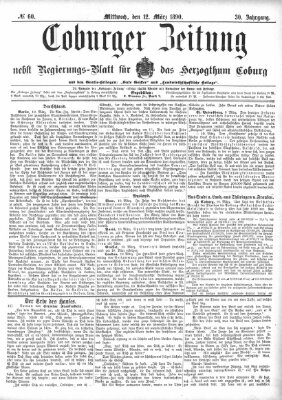 Coburger Zeitung Mittwoch 12. März 1890