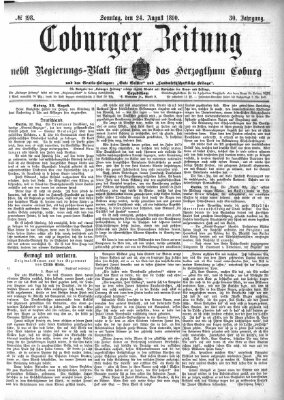 Coburger Zeitung Sonntag 24. August 1890