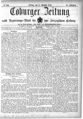 Coburger Zeitung Freitag 17. Oktober 1890
