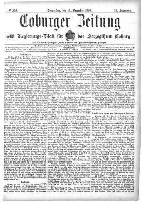 Coburger Zeitung Donnerstag 18. Dezember 1890