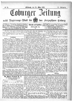 Coburger Zeitung Mittwoch 25. März 1891