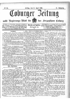Coburger Zeitung Freitag 17. April 1891