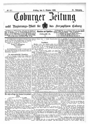 Coburger Zeitung Freitag 9. Oktober 1891