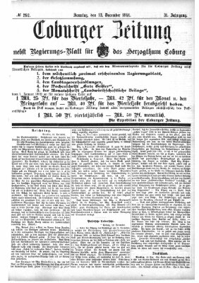 Coburger Zeitung Sonntag 13. Dezember 1891