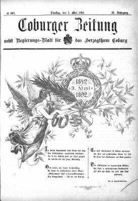 Coburger Zeitung Dienstag 3. Mai 1892