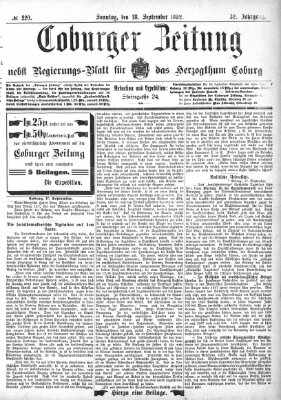 Coburger Zeitung Sonntag 18. September 1892