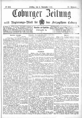 Coburger Zeitung Freitag 4. November 1892