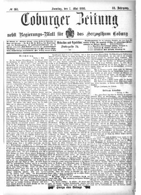 Coburger Zeitung Sonntag 7. Mai 1893