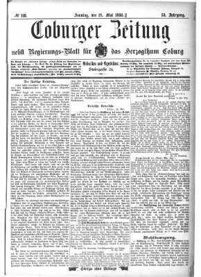 Coburger Zeitung Sonntag 21. Mai 1893